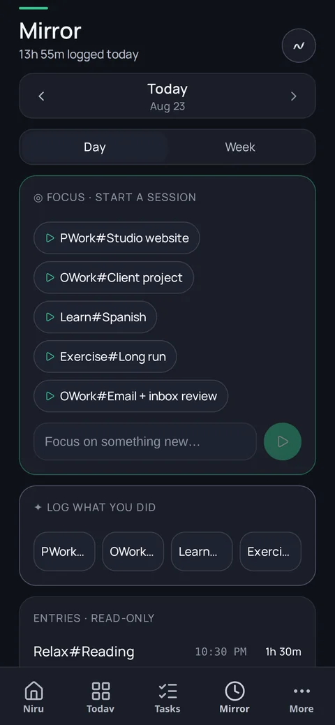 Mobile: Mirror logging